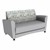 Shapes Series II Common Area Sofa (Grade 4 Material) - Bandwidth Circuit/Light Gray