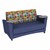 Shapes Series II Common Area Sofa w/ Tablet Arms (Grade 3 Material) - Compass Sapphire/Navy w/ Cosmic Strandz Tablet