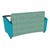 Shapes Series II Common Area Sofa w/ Tablet Arms (Grade 4 Material) - Atomic Baltic/Teal w/ Graphite Tablet Back