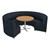 Shapes Series II Banquette Vinyl Soft Seating Set - Six Seating Pieces w/ Café Table - Navy Seats w/ Oak Table