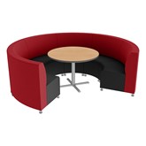 Shapes Series II Banquette Vinyl Soft Seating Set - Six Seating Pieces w/ Café Table