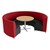 Shapes Series II Banquette Vinyl Soft Seating Set - Six Seating Pieces w/ Café Table - Red/Black Seats w/ Maple Table