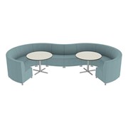 Shapes Series II Banquette Vinyl Soft Seating Set - 10-Piece Inner and Outer Curve Seating w/ Café Tables