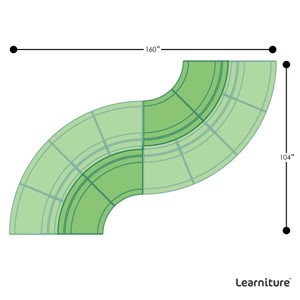 Shapes Series II Banquette Vinyl Soft Seating Set - Serpentine - Grouped Footprint