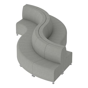 Shapes Series II Banquette Vinyl Soft Seating Set - Serpentine - Gray Crosshatch