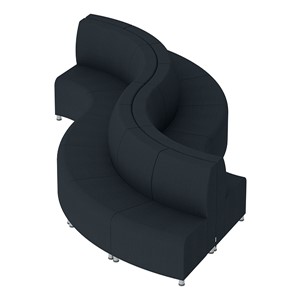 Shapes Series II Banquette Vinyl Soft Seating Set - Serpentine - Navy