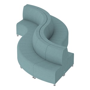 Shapes Series II Banquette Vinyl Soft Seating Set - Serpentine - Blue