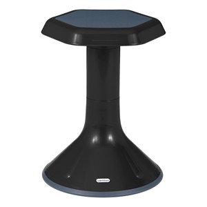 Boomerang Collaborative Desk w/ Wire Box & 18" Black Active Learning Stool Set - Stool