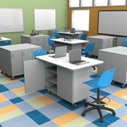 Shapes Series Single-Sided Mobile Workstation w/ Whiteboard Top