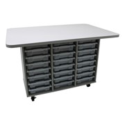 Shapes Series Triple-Wide Mobile Workstation w/ Whiteboard Top