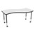 Structure Series Mobile Wave Collaborative Whiteboard Table - Black Leg Finish