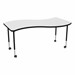 Structure Series Mobile Wave Collaborative Whiteboard Table - Black Leg Finish