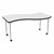 Structure Series Mobile Wave Collaborative Whiteboard Table - Silver Mist Leg Finish