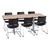 Rectangle Pedestal Café Table and Ballard Stack Café Chair Set
