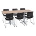 Rectangle Pedestal Café Table and Ballard Stack Café Chair Set