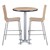 Round Pedestal Stool-Height Cafe Table and Bentwood Stack Cafe Stool Set