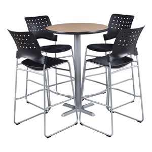 Round Pedestal Stool-Height Café Table - Chairs not included