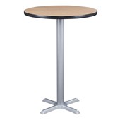 Round Pedestal Bar-Height Café Table w/ X Base