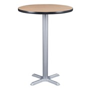 Round Pedestal Bar-Height Café Table w/ X Base