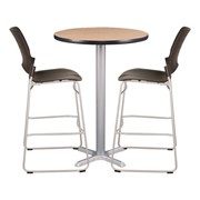 Round Pedestal Bar-Height Café Table and Ballard Café Stool Set