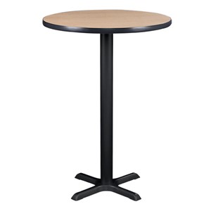 Round Pedestal Stool-Height Cafe Table and Bentwood Stack Cafe Stool Set - Table