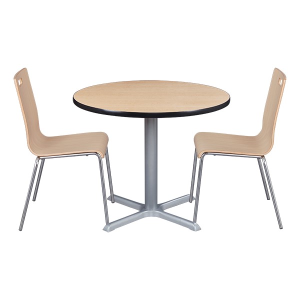 Round Pedestal CafÃ© Table and Bentwood Stack CafÃ© Chair Set