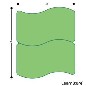Shapes Series Rectangle Wave Collaborative Table - Grouped Footprint