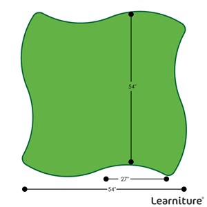 Shapes Series Square Wave Collaborative Table - Footprint
