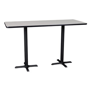 Rectangle Pedestal Stool-Height Café Table and Bentwood Stack Café Stool Set - Table