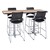 Rectangle Pedestal Stool-Height Café Table