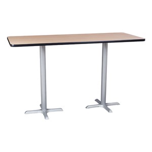 Rectangle Pedestal Stool-Height Café Table and Bentwood Stack Café Stool Set - Table