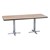 Rectangle Pedestal Cafe Table and Bentwood Café Stack Chair Set - Table - Natural oak