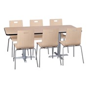Rectangle Pedestal Café Table and Bentwood Café Stack Chair Set