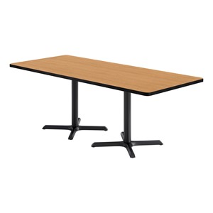 Rectangle Pedestal Café Table w/ X Base