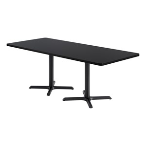 Rectangle Pedestal Café Table w/ X Base