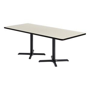 Rectangle Pedestal Café Table w/ X Base