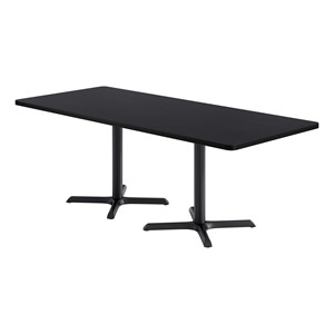 Rectangle Pedestal Café Table w/ X Base