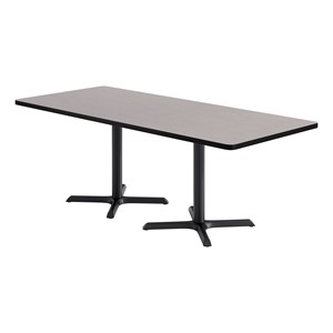 Rectangle Pedestal Café Table w/ X Base