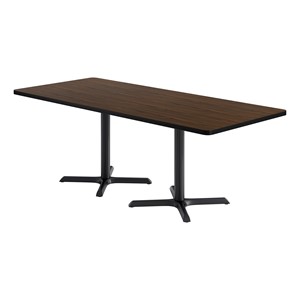 Rectangle Pedestal Café Table w/ X Base