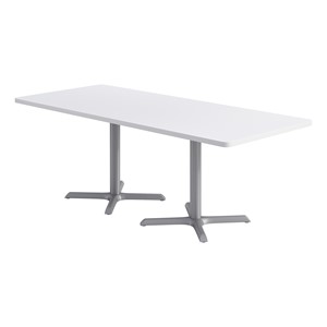 Rectangle Pedestal Café Table w/ X Base