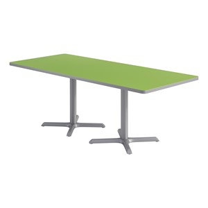 Rectangle Pedestal Café Table w/ X Base