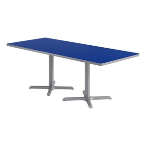 Rectangle Pedestal Café Table w/ X Base