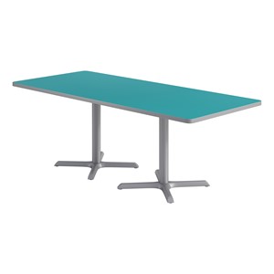 Rectangle Pedestal Café Table w/ X Base