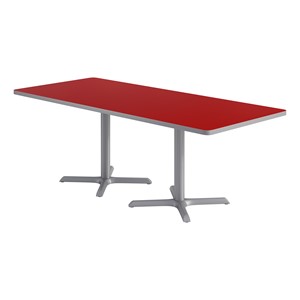 Rectangle Pedestal Café Table w/ X Base