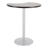 Crescent Pedestal Stool-Height Café Table w/ Round Base