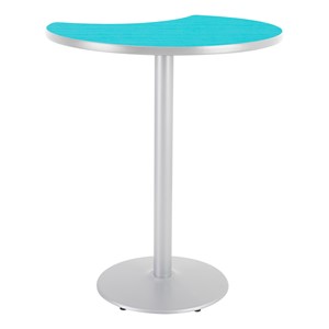 Crescent Pedestal Bar-Height Café Table w/ Round Base