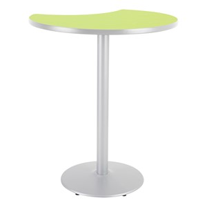 Crescent Pedestal Bar-Height Café Table w/ Round Base