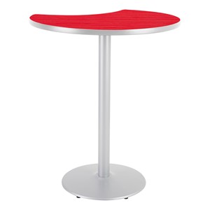 Crescent Pedestal Bar-Height Café Table w/ Round Base