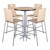 Round Pedestal Stool-Height Cafe Table and Bentwood Stack Cafe Stool Set