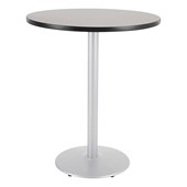 Round Pedestal Bar-Height Café Table w/ Round Base
